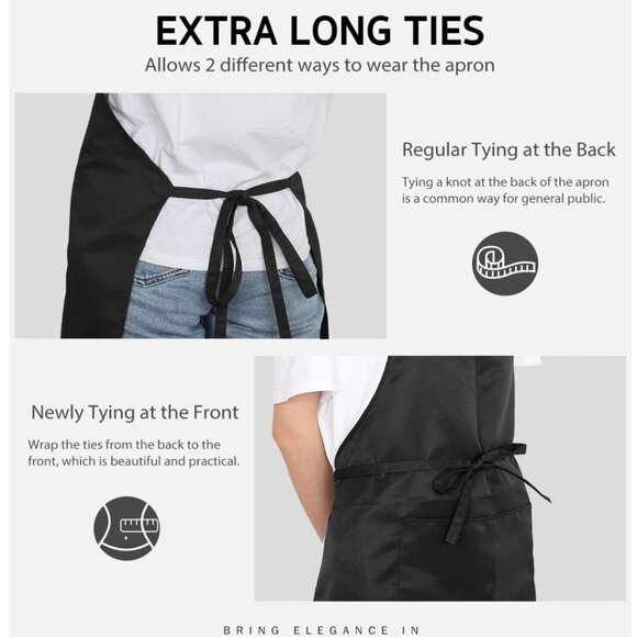 TWO - Luxury Cotton Chef Aprons – Timeless Protection & Style - Picture 6 of 7